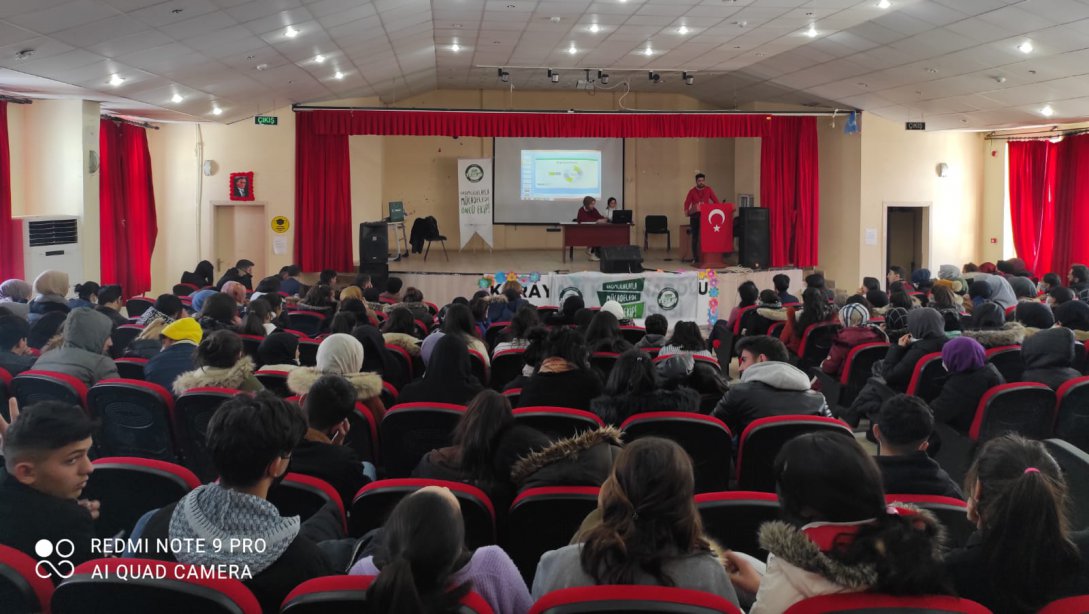 ERBAP Kapsamında Yeşilay Erzurum Şubesi Tarafından İlçemizde Bulunan Lise Öğrencilerimize Bağımlılık Semineri